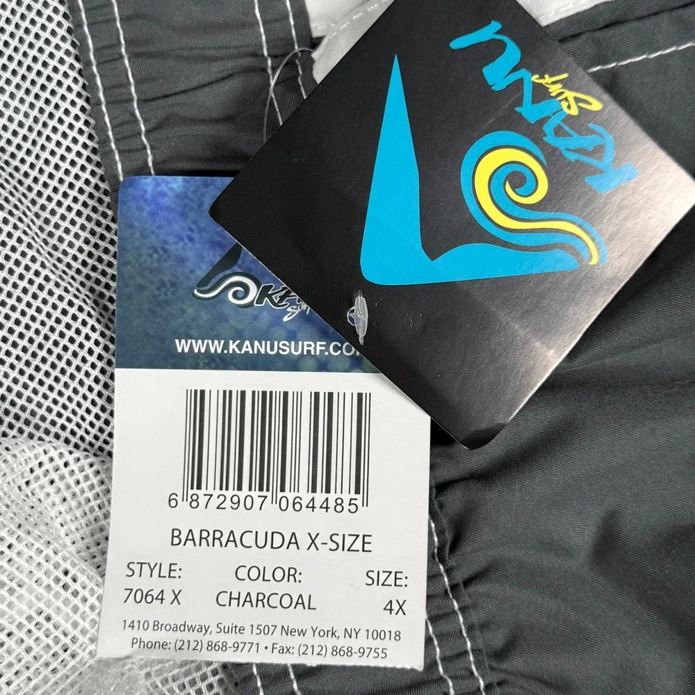 Men's Quick Dry 4X Charcoal Gray Cargo Swim Trunks Board Shorts UPF 50+ Surf